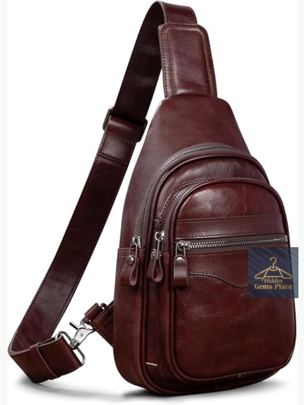 Genuine Leather Sling Bag Crossbody Shoulder Backpack Chest Purse